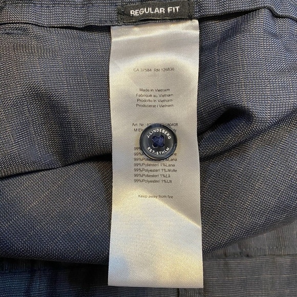 J. Lindeberg Men Elof Pants 36x32 Regular Fit Light Poly Blue Gray Striped Golf - Picture 9 of 16